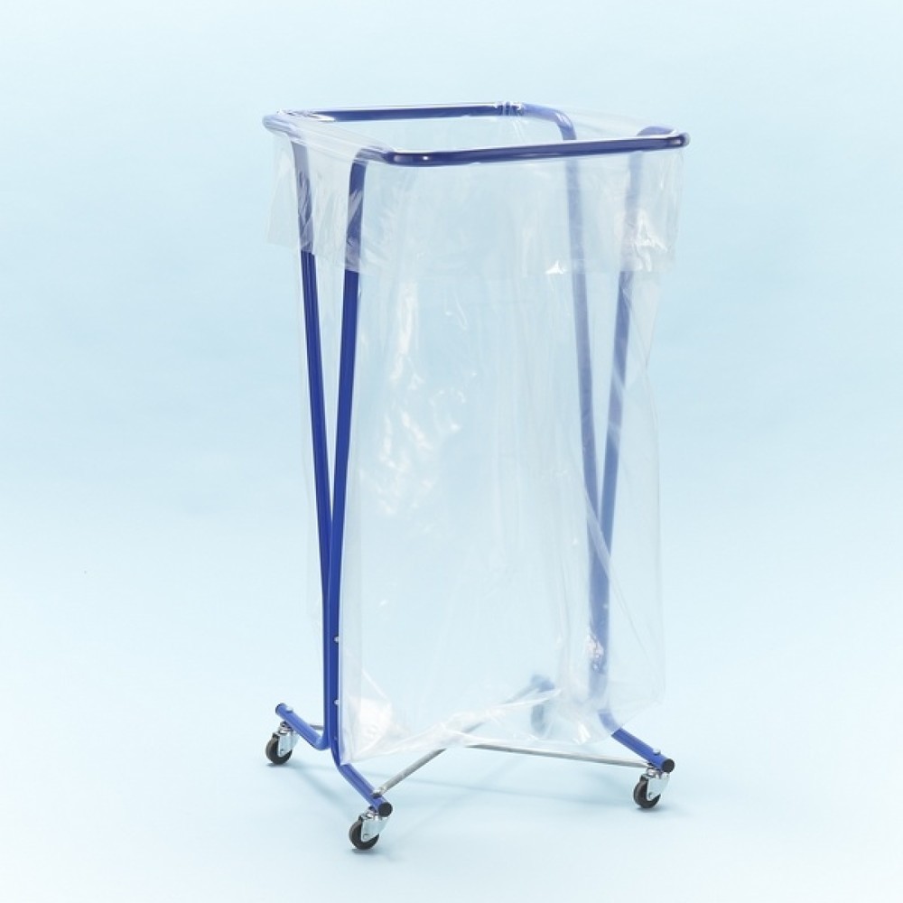 N° de l'image du produit 3 : MOTTEZ Support pour sacs poubelle 400 litres avec roulettes, bleu