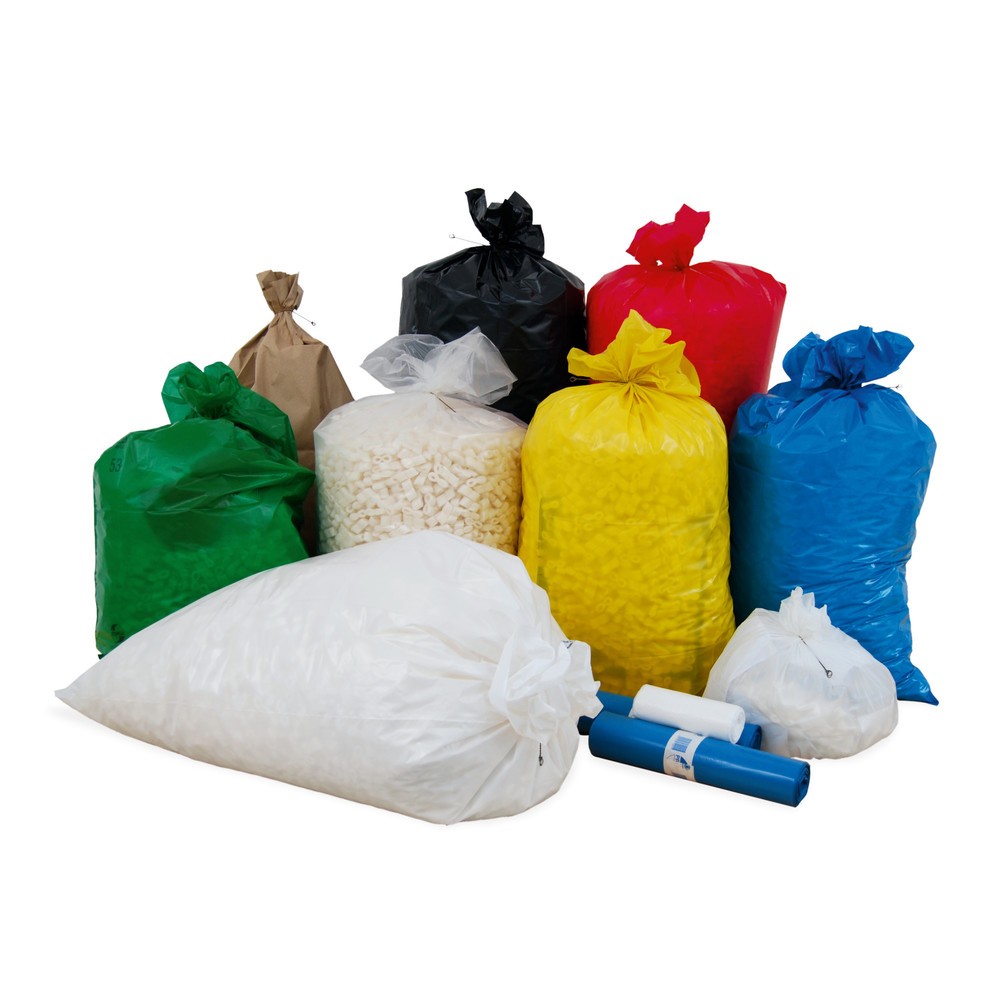 Produktabbildung: Abfallsäcke Premium 120 l, 25 Stk/Rolle, 100 Stk/VE, aus Papier, braun, mit Aufdruck