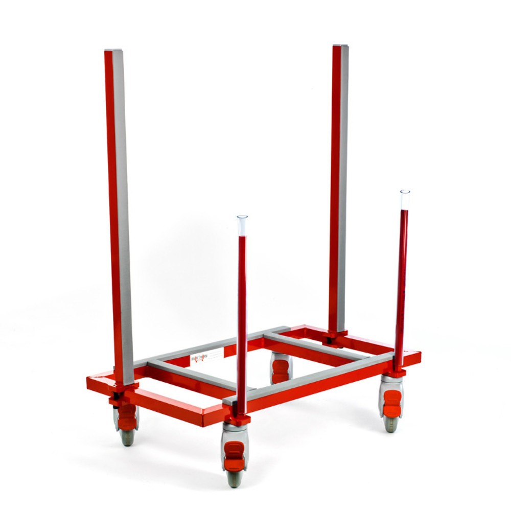 Produktabbildung: Multi-Trolley, TK 250 kg, LxB 780 x 420 mm, 2 feste u. 2 verstellbare Stangen
