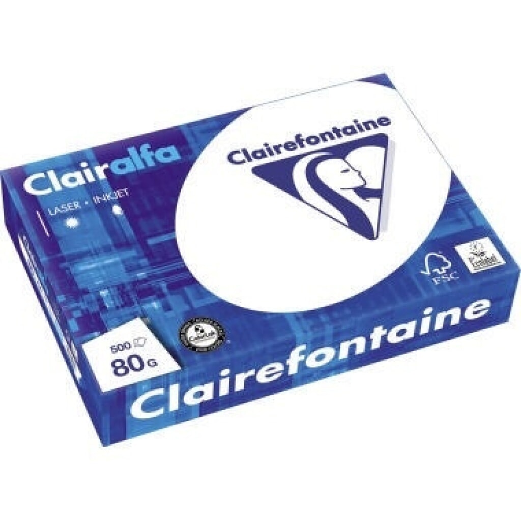 Clairefontaine Multifunktionspapier DIN A4 80g weiß 500 Bl./Pack. Produktabbildung: Clairefontaine Multifunktionspapier DIN A4 80g weiß 500 Bl./Pack.