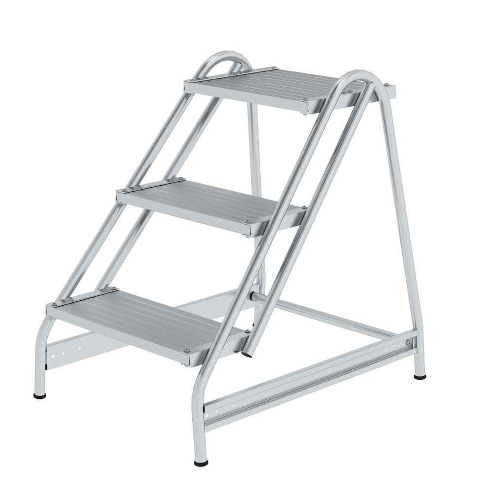 Produktabbildung: Munk Arbeitspodest einseitig begehbar Aluminium geriffelt 3 Stufen