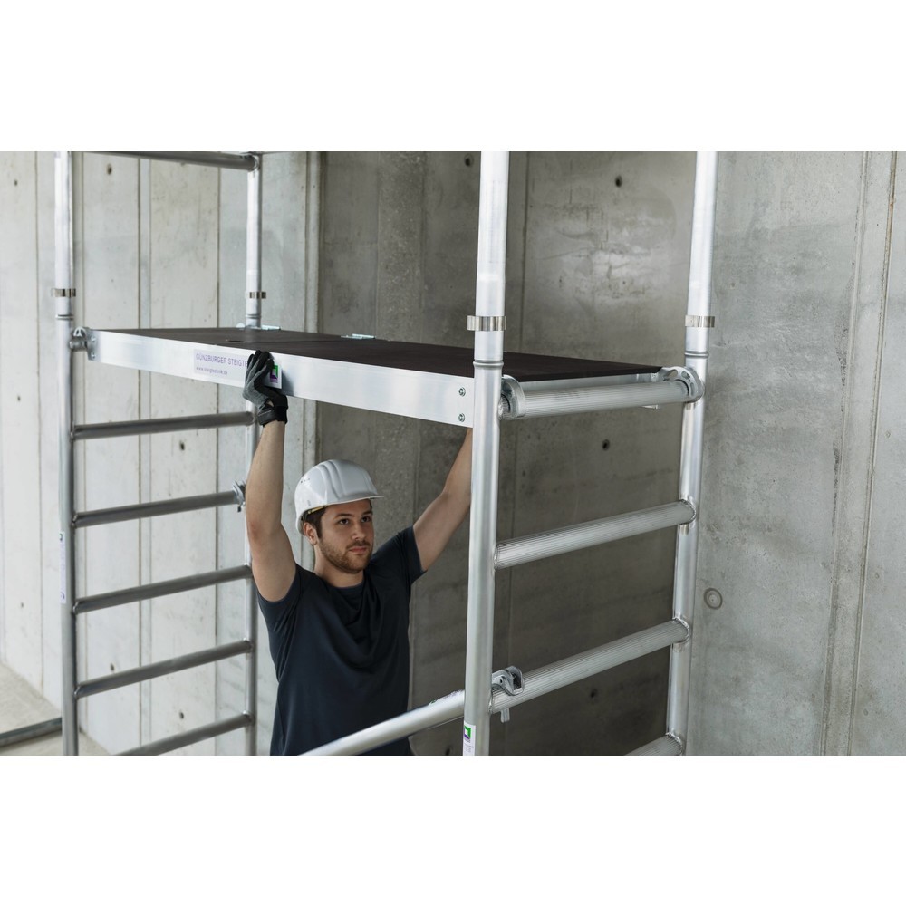N° de l'image du produit 2 : Munk Échafaudage roulant 0,75 x 1,80 m avec traverse mobile Hauteur de plate-forme 4,45 m