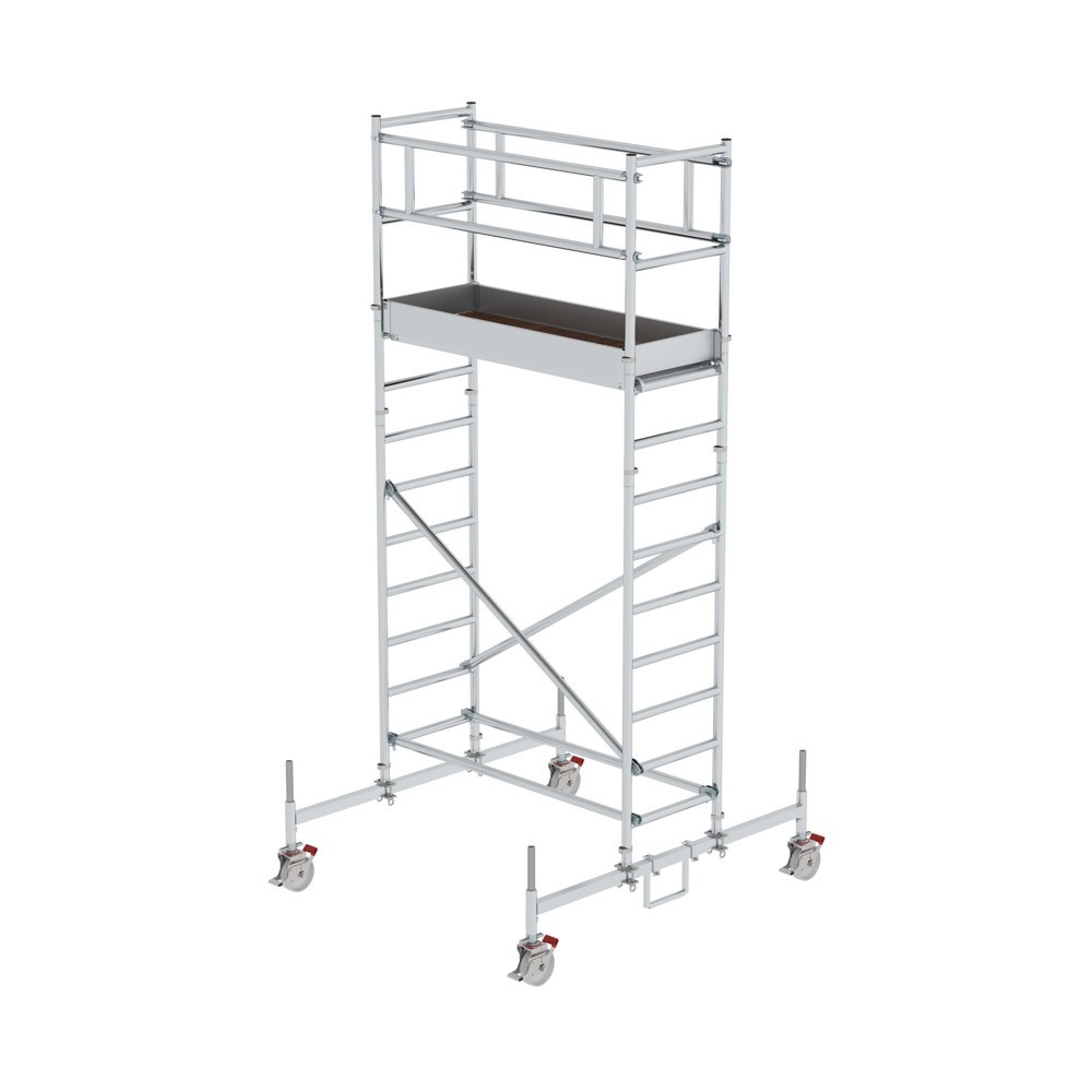 Illustration du produit: Munk Échafaudage roulant 0,75 x 1,80 m avec traverse mobile Hauteur de plate-forme 3 m