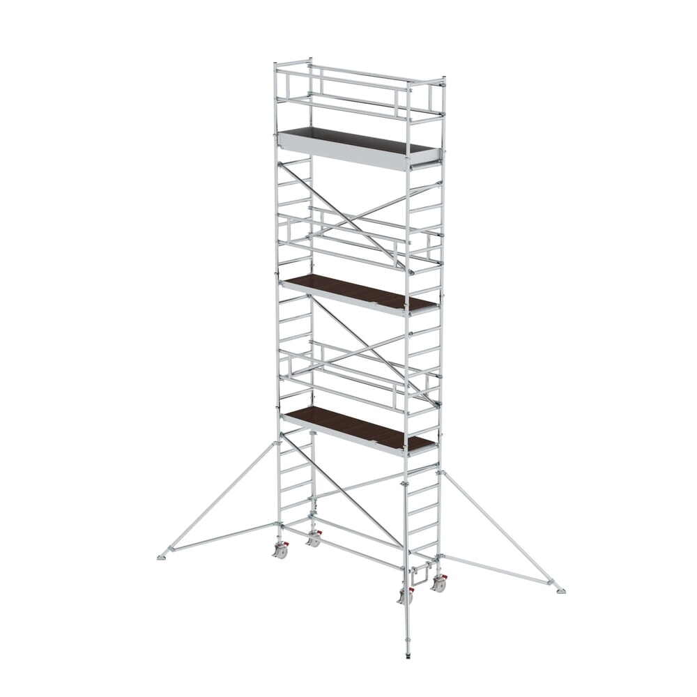 Illustration du produit: Munk Échafaudage roulant 0,75 x 2,45 m avec stabilisateurs Hauteur de plate-forme 6,35 m