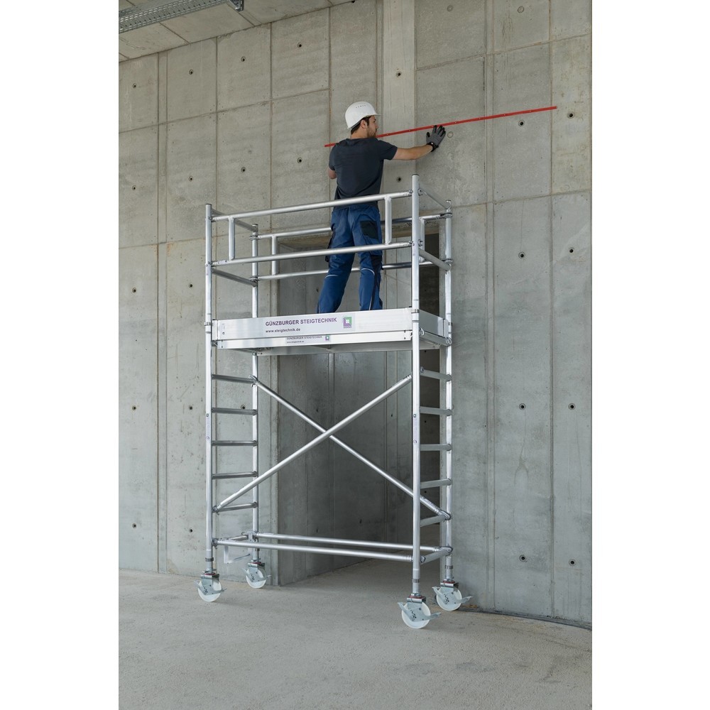 N° de l'image du produit 2 : Munk Échafaudage roulant 0,75 x 3,0 m avec traverse mobile Hauteur de plate-forme 3 m