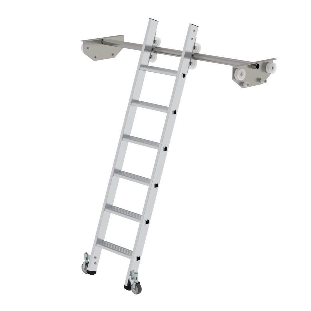 Illustration du produit: Munk Échelle à marches mobile pour rayonnage double, 6 marches