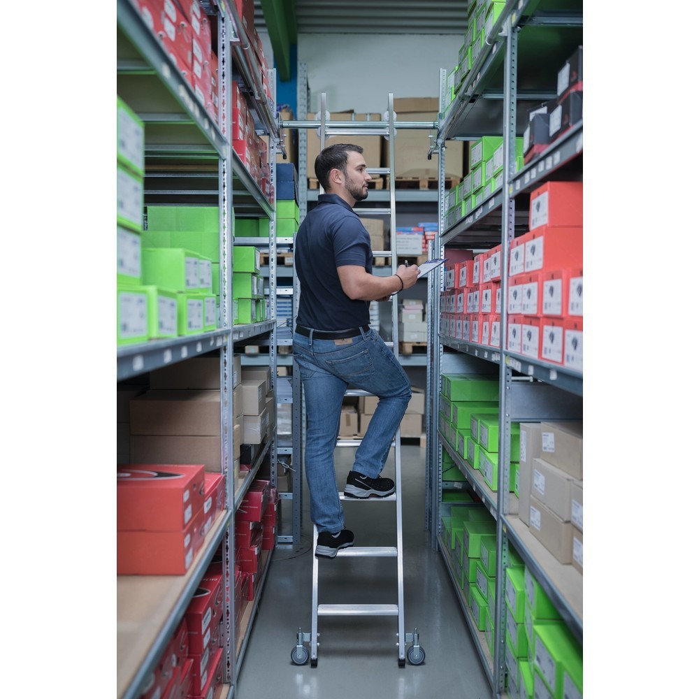 N° de l'image du produit 2 : Munk Échelle à marches mobile pour rayonnage double, 6 marches