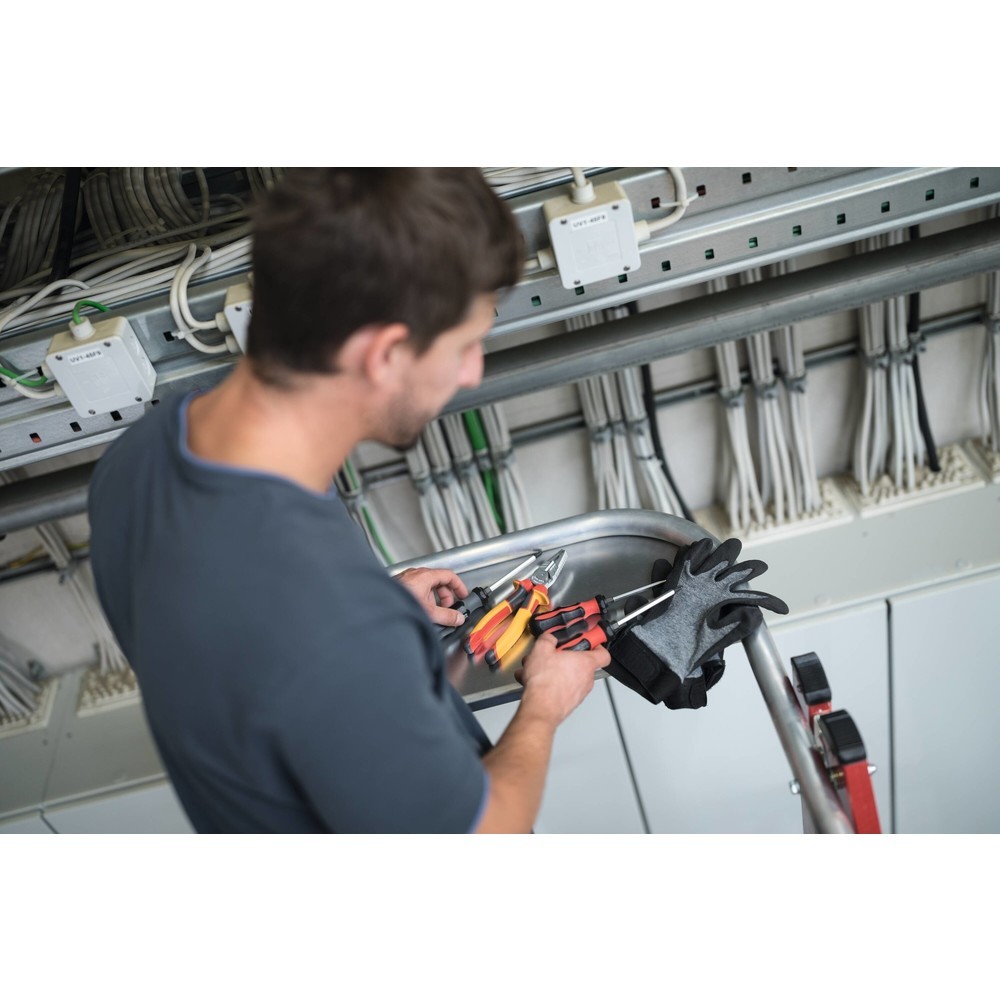 N° de l'image du produit 2 : Munk Échelle à plate-forme PRV / alu pliable et mobile avec main courante en PRV, 5 marches