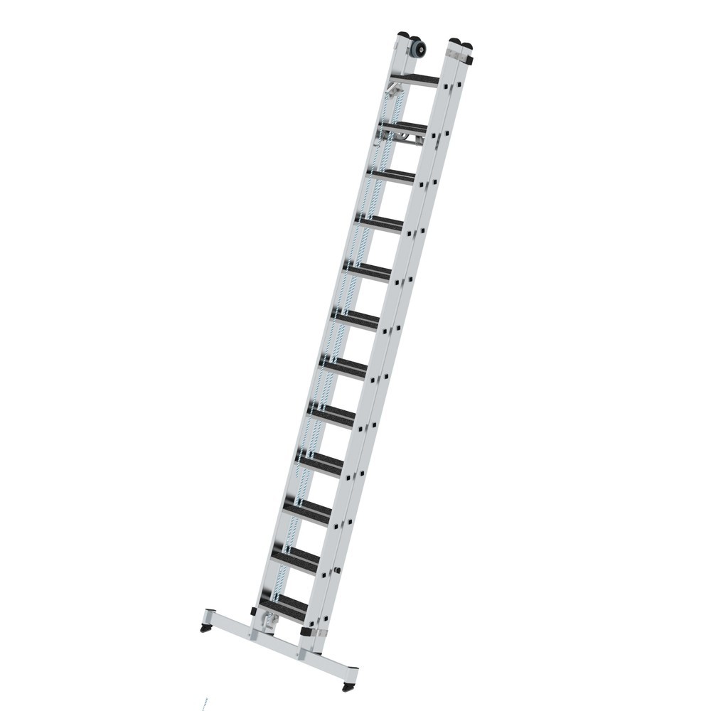 N° de l'image du produit 2 : Munk Échelle coulissante à corde à marches 2 parties avec traverse nivello® et clip-step R13, 2x12 marches