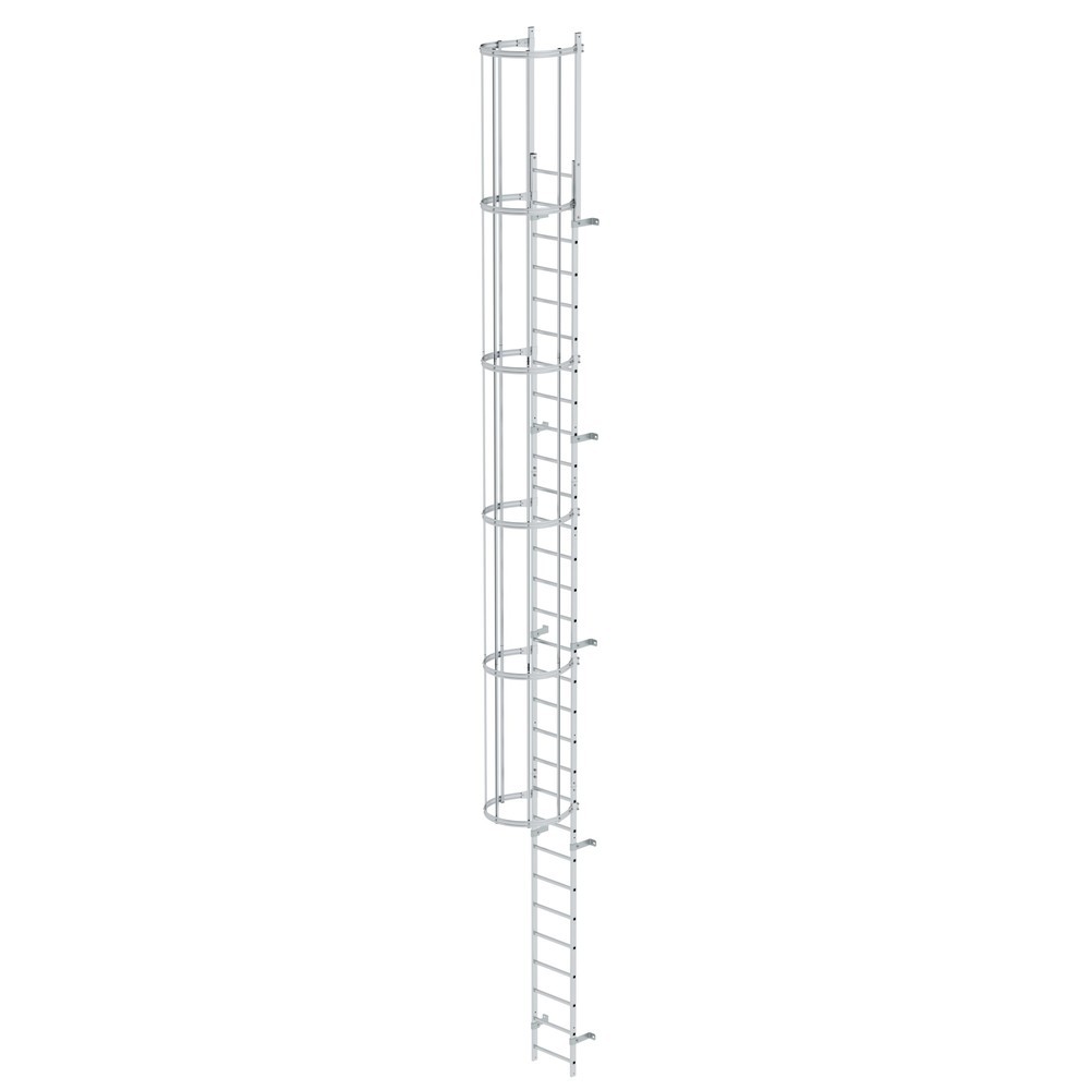 Produktabbildung Nr. 1: Munk Einzügige Steigleiter mit Rückenschutz Aluminium blank 9,60m