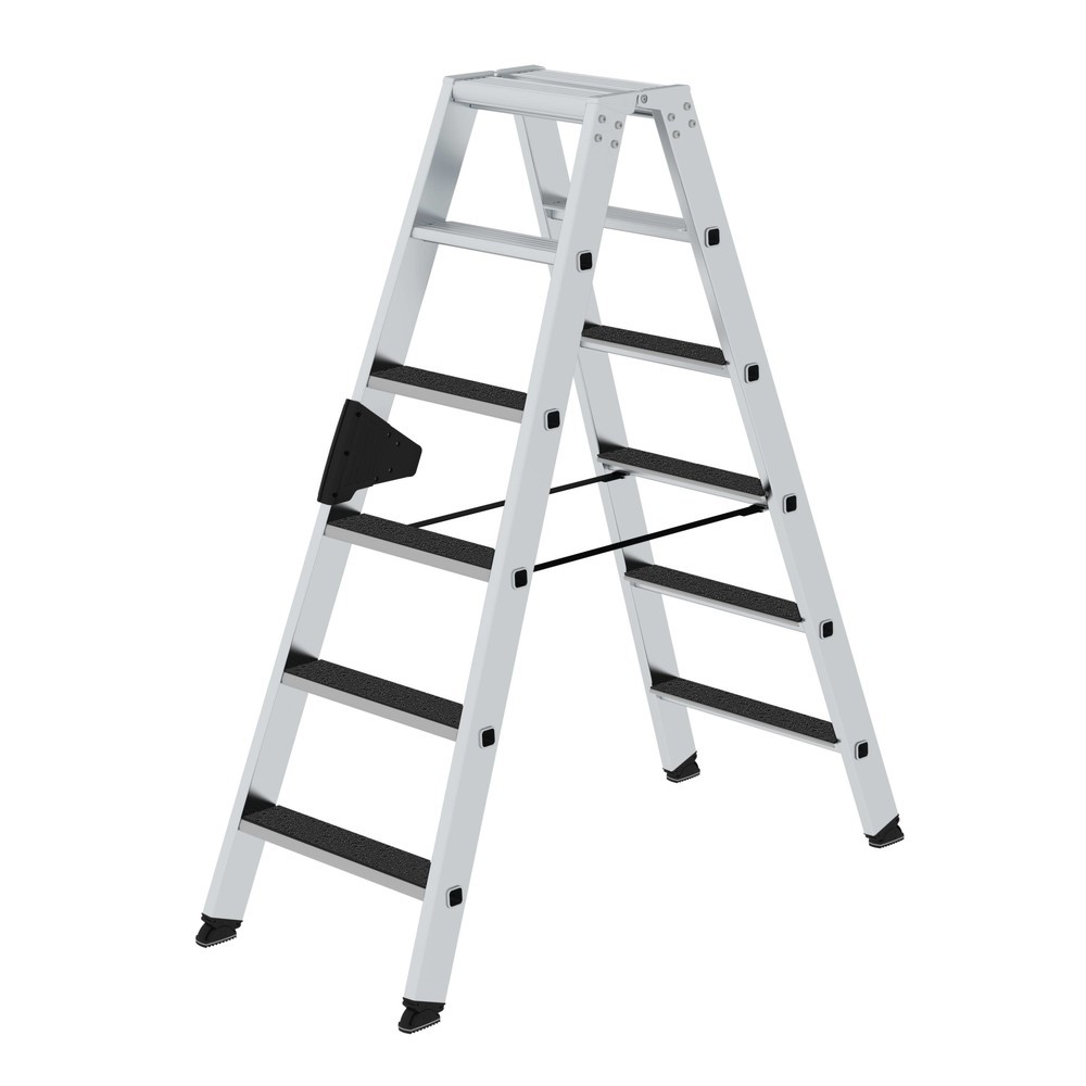 Illustration du produit: Munk Escabeau double à marches accessible des deux côtés avec clip-step R13, 2x6 marches