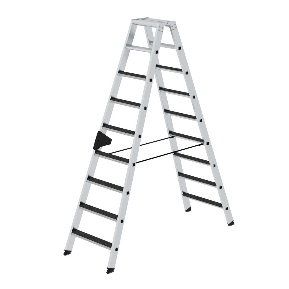 Illustration du produit: Munk Escabeau double à marches accessible des deux côtés avec clip-step R13, 2x9 marches
