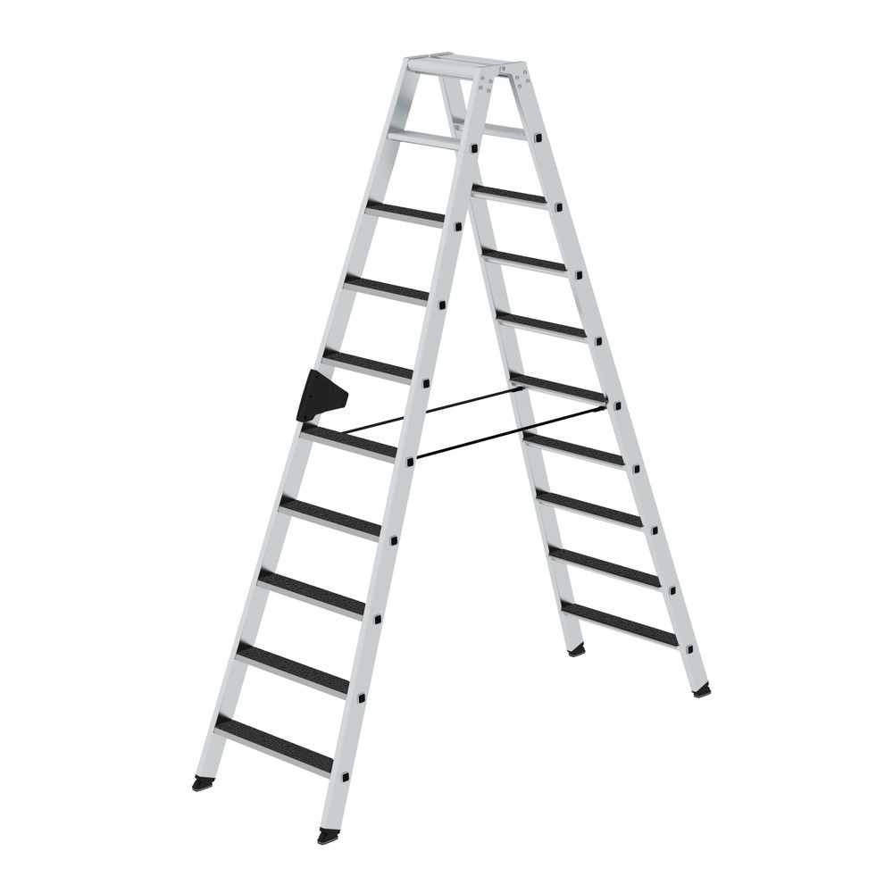 Illustration du produit: Munk Escabeau double à marches accessible des deux côtés avec clip-step R13, 2x10 marches