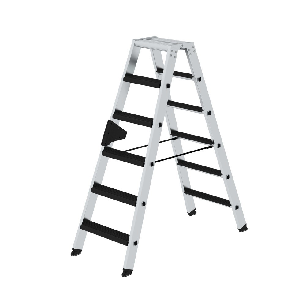Illustration du produit: Munk Escabeau double à marches accessible des deux côtés avec clip-step relax, 2x6 marches