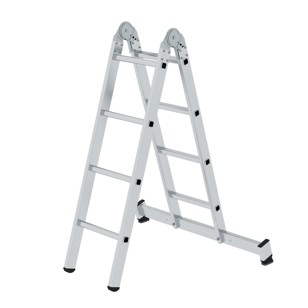 Produktabbildung: Munk Klappleiter 2-teilig mit nivello®-Traverse 2x4 Sprossen