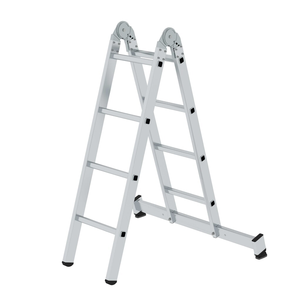 Produktabbildung: Munk Klappleiter 2-teilig mit nivello®-Traverse 2x4 Sprossen