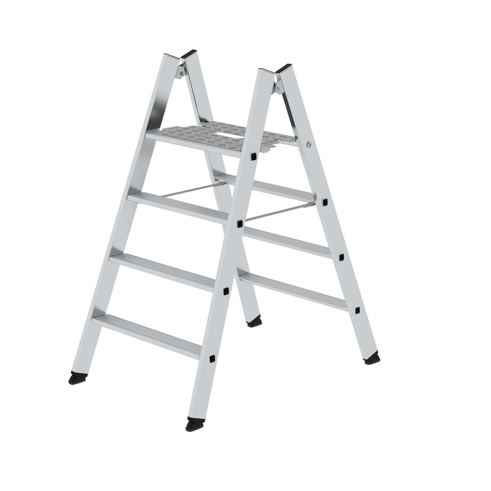 Produktabbildung: Munk Klapptritt beidseitig begehbar Alu natur 4 Stufen