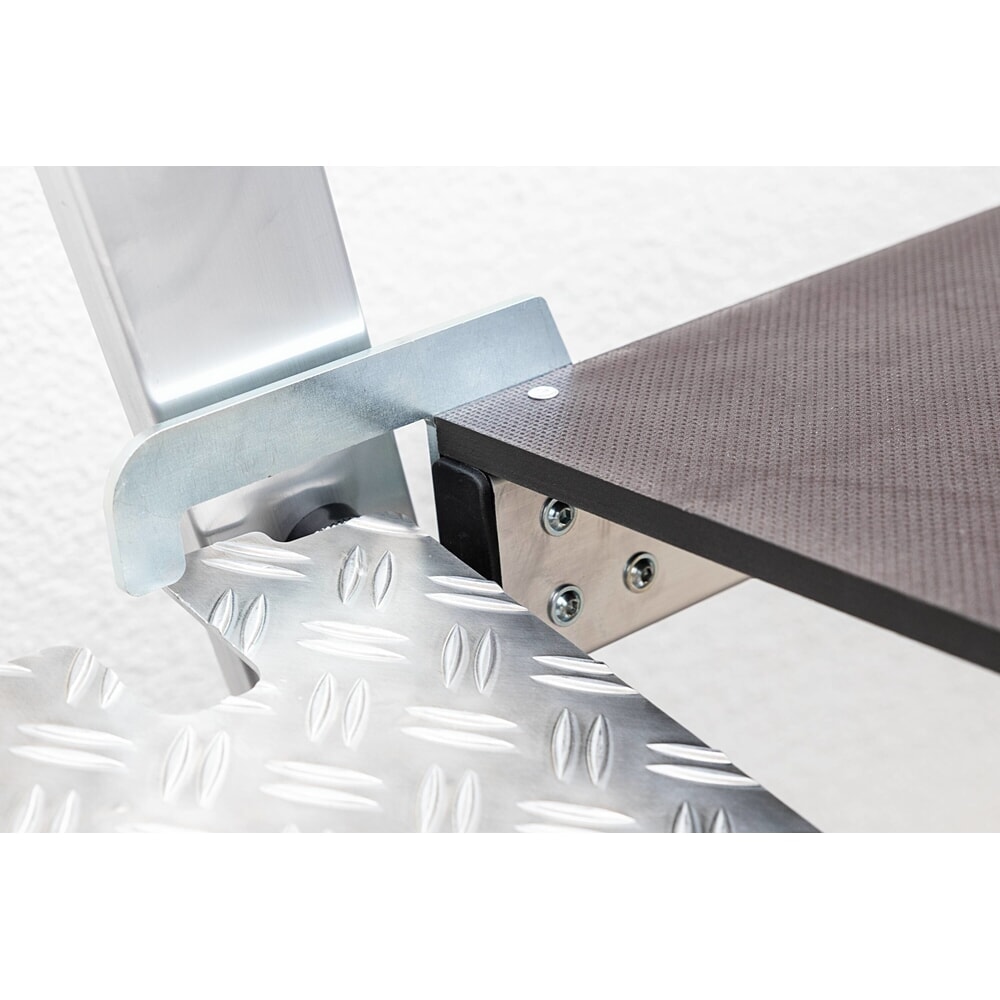 N° de l'image du produit 2 : Munk Marchepied pliable avec marches accessibles des deux côtés en alu naturel, 3 marches