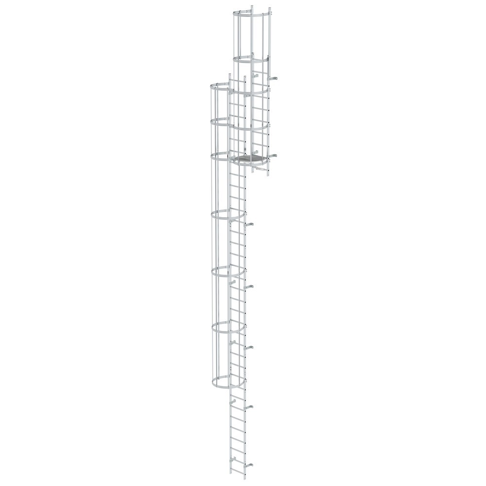 Produktabbildung Nr. 1: Munk Mehrzügige Steigleiter mit Rückenschutz (Bau) Aluminium blank 11,84m