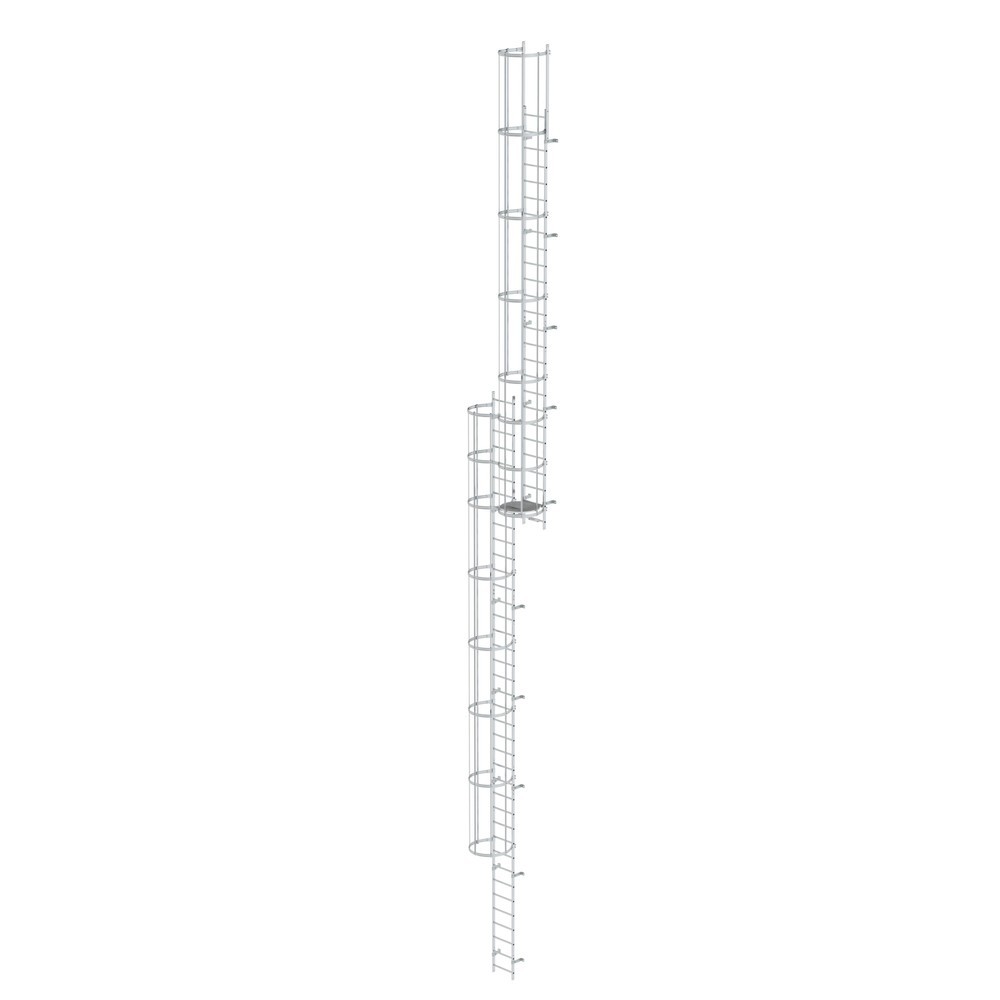 Produktabbildung Nr. 1: Munk Mehrzügige Steigleiter mit Rückenschutz (Bau) Aluminium blank 17,16m