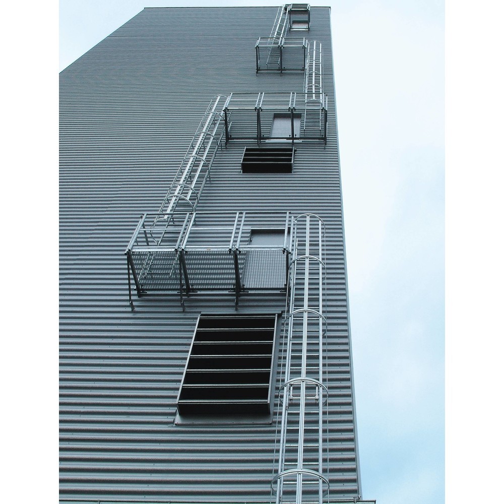 Produktabbildung Nr. 2: Munk Mehrzügige Steigleiter mit Rückenschutz (Bau) Aluminium eloxiert 11,84m