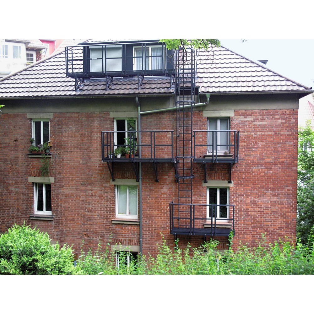 Produktabbildung Nr. 2: Munk Mehrzügige Steigleiter mit Rückenschutz (Notleiter) Edelstahl 12,96m