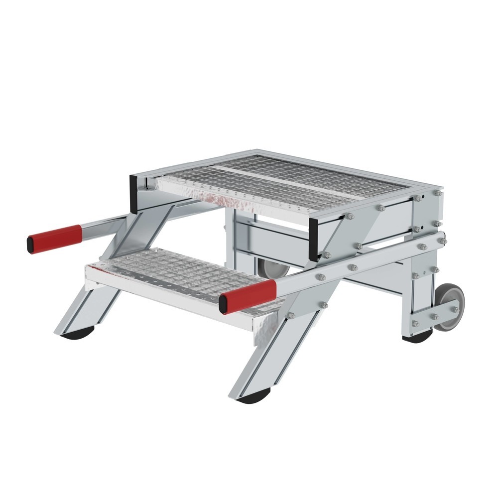 Illustration du produit: Munk Plate-forme de travail mobile, largeur de plate-forme 600 mm, caillebotis en acier, 2 niveaux
