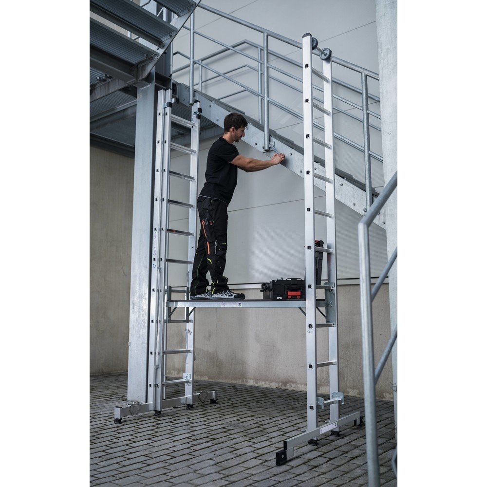 N° de l'image du produit 2 : Munk Plate-forme de travail prête à monter sur échelle polyvalente à barreaux en 3 parties