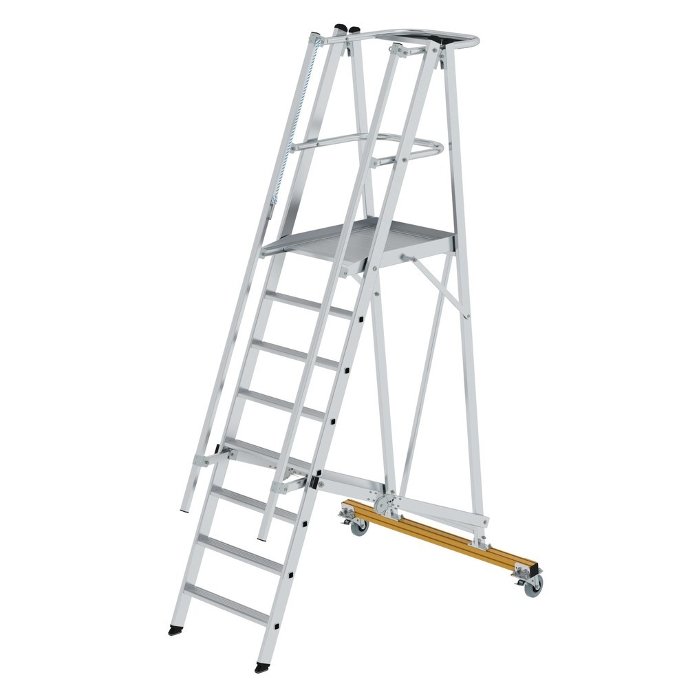 Produktabbildung: Munk Plattformleiter klappbar und fahrbar 8 Stufen