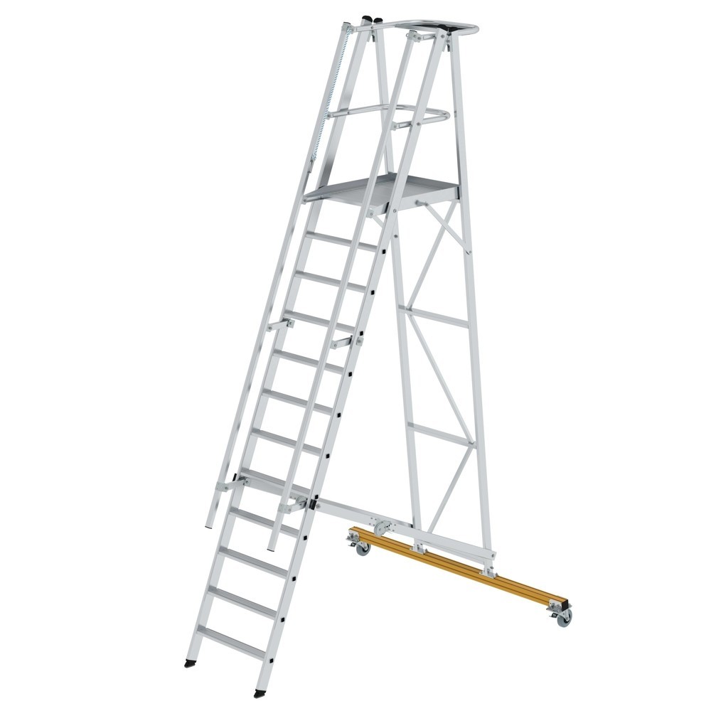 Produktabbildung Nr. 1: Munk Plattformleiter klappbar und fahrbar 12 Stufen