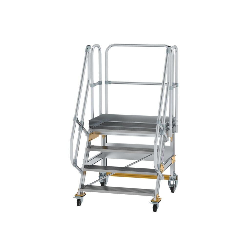 Munk Plattformtreppe fahrbar 60° Stufenbreite 1000 mm 4 Stufen Produktabbildung: Munk Plattformtreppe fahrbar 60° Stufenbreite 1000 mm 4 Stufen