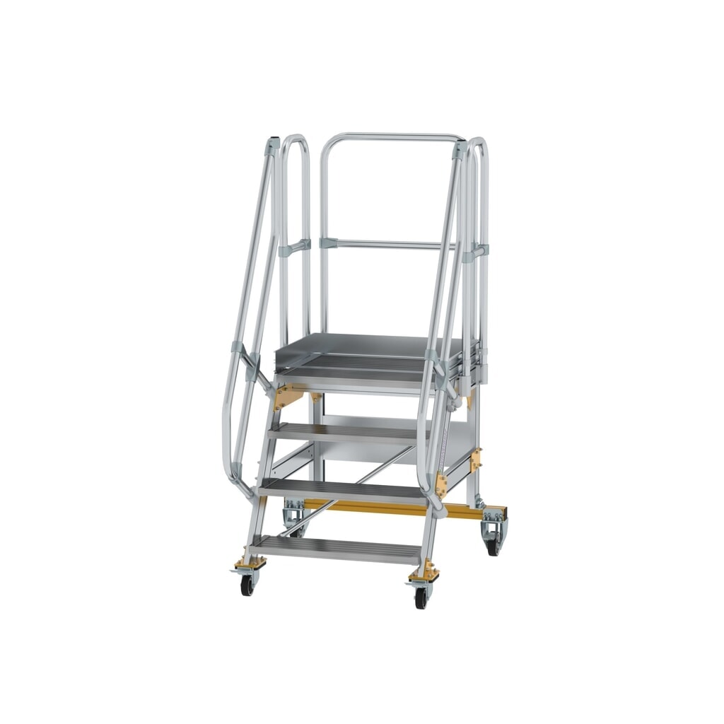 Munk Plattformtreppe fahrbar 60° Stufenbreite 800 mm 4 Stufen Produktabbildung: Munk Plattformtreppe fahrbar 60° Stufenbreite 800 mm 4 Stufen