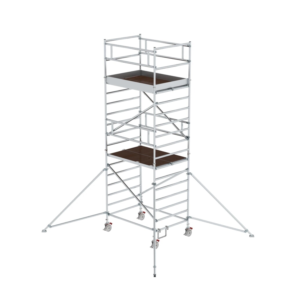 Munk Rollgerüst 1,35 x 1,80 m mit Ausleger & Doppel-Plattform Plattformhöhe 4,35 m Produktabbildung: Munk Rollgerüst 1,35 x 1,80 m mit Ausleger & Doppel-Plattform Plattformhöhe 4,35 m