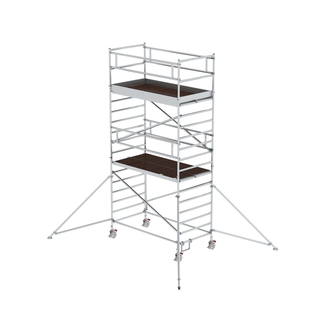 Munk Rollgerüst 1,35 x 2,45 m mit Ausleger & Doppel-Plattform Plattformhöhe 4,35 m Produktabbildung: Munk Rollgerüst 1,35 x 2,45 m mit Ausleger & Doppel-Plattform Plattformhöhe 4,35 m