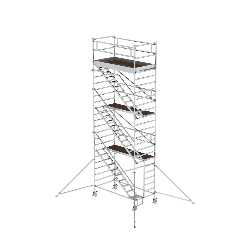 Produktabbildung: Munk Rollgerüst 1,35 x 2,45 m mit Schrägaufstiegen & Ausleger Plattformhöhe 6,35 m