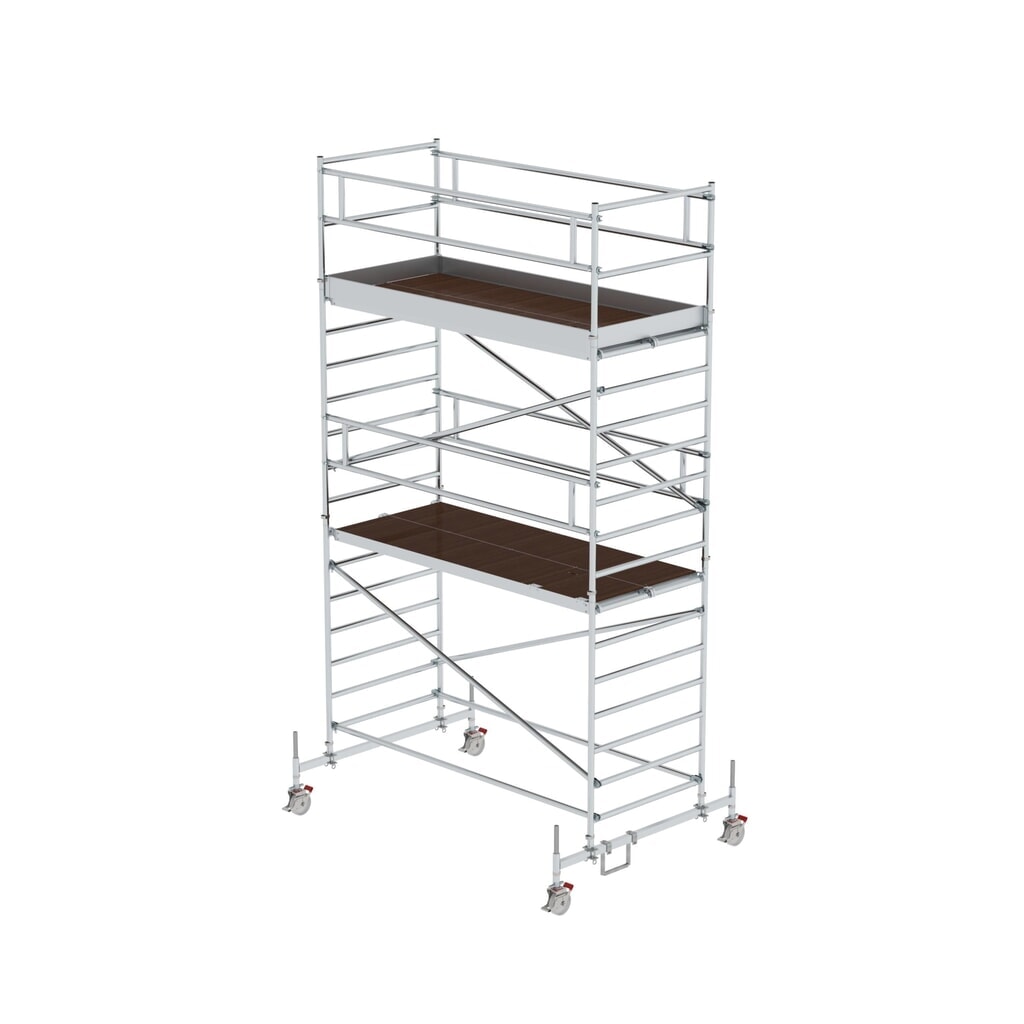 Munk Rollgerüst 1,35 x 3,0 m mit Fahrbalken und Doppel-Plattform Plattformhöhe 4,45 m Produktabbildung: Munk Rollgerüst 1,35 x 3,0 m mit Fahrbalken und Doppel-Plattform Plattformhöhe 4,45 m