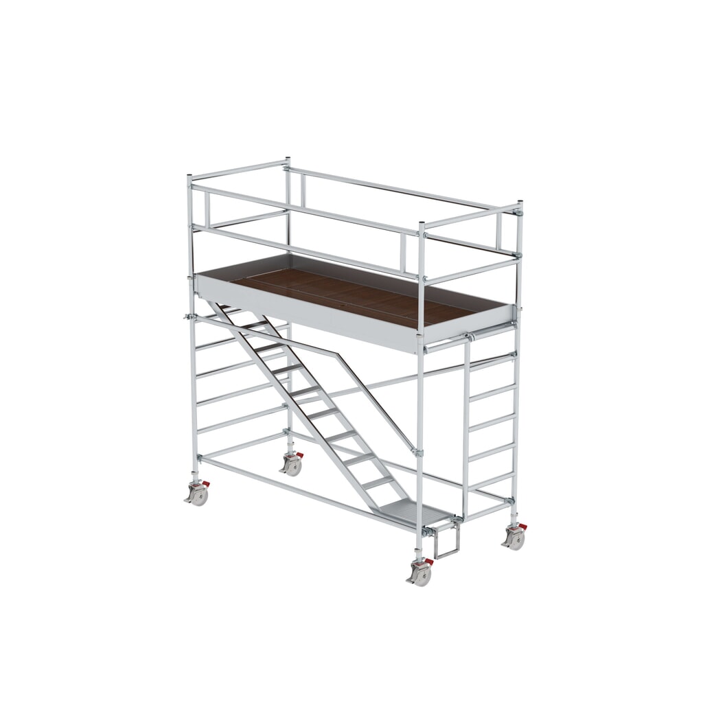 Munk Rollgerüst 1,35 x 3,0 m mit Schrägaufstiegen Plattformhöhe 2,35 m Produktabbildung: Munk Rollgerüst 1,35 x 3,0 m mit Schrägaufstiegen Plattformhöhe 2,35 m