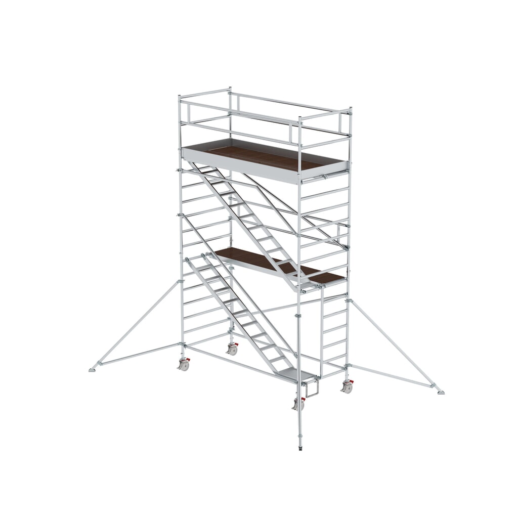 Munk Rollgerüst 1,35 x 3,0 m mit Schrägaufstiegen & Ausleger Plattformhöhe 4,35 m Produktabbildung: Munk Rollgerüst 1,35 x 3,0 m mit Schrägaufstiegen & Ausleger Plattformhöhe 4,35 m