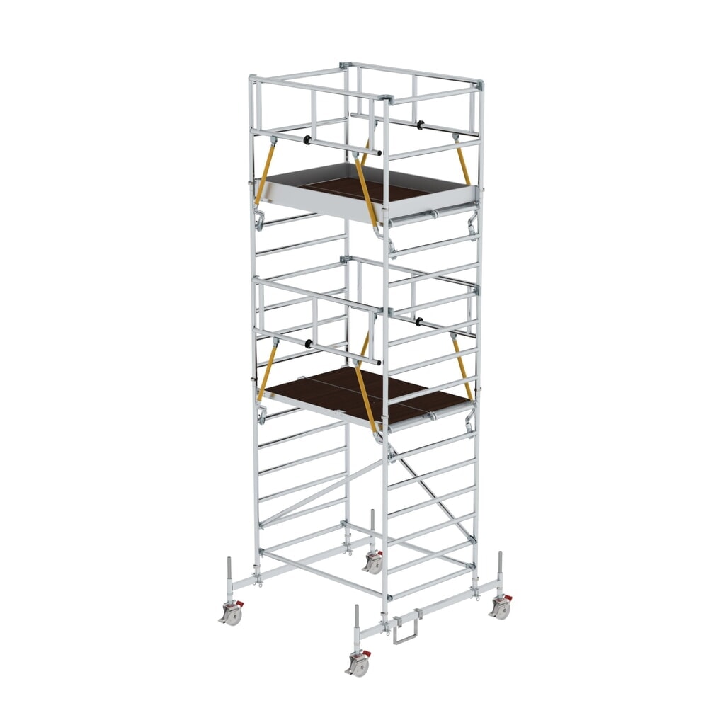 Produktabbildung: Munk Rollgerüst SG 1,35 x 1,80 m mit Fahrbalken & Doppel-Plattform Plattformhöhe 4,66 m