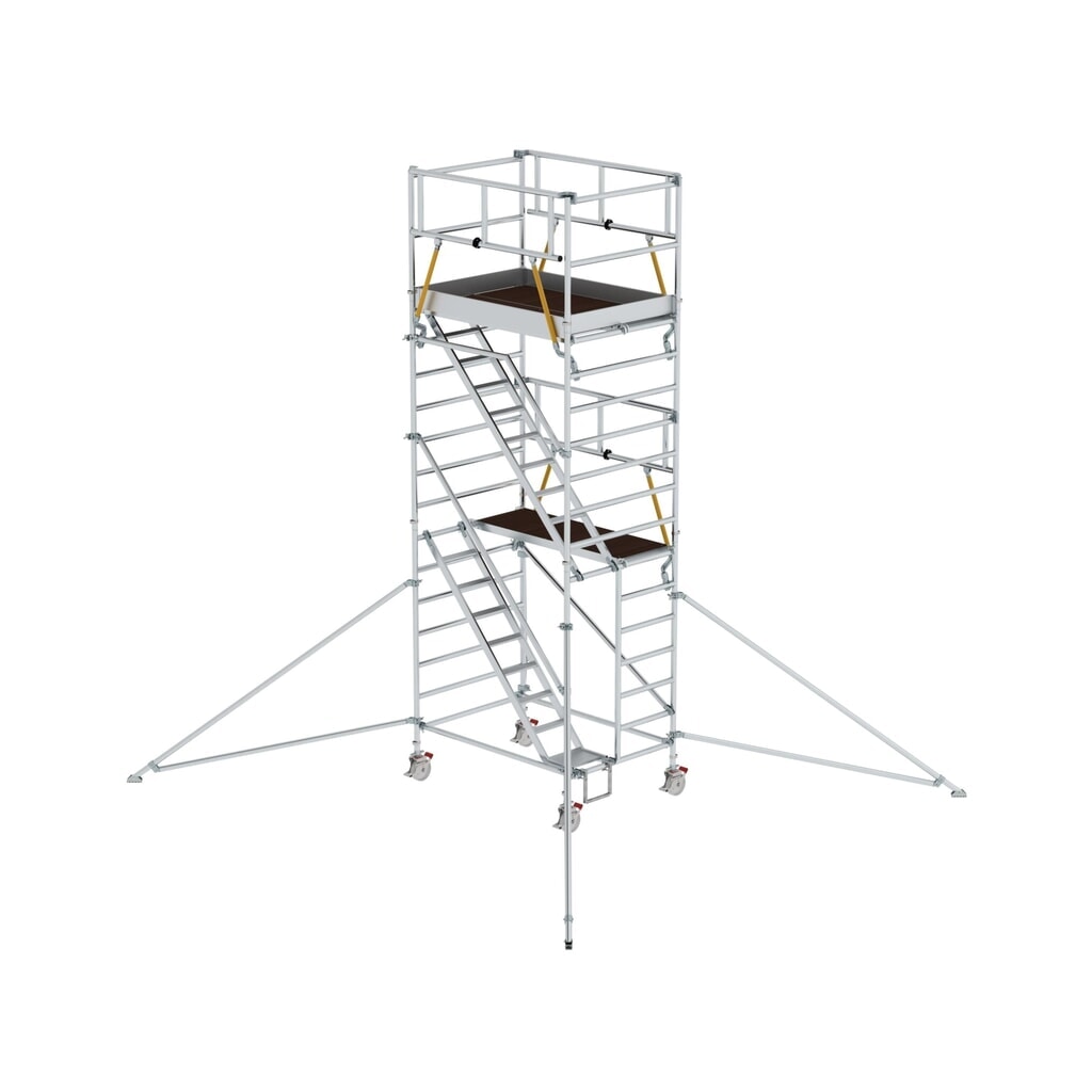 Produktabbildung: Munk Rollgerüst SG 1,35 x 1,80 m mit Schrägaufstiegen & Ausleger Plattformhöhe 4,47 m