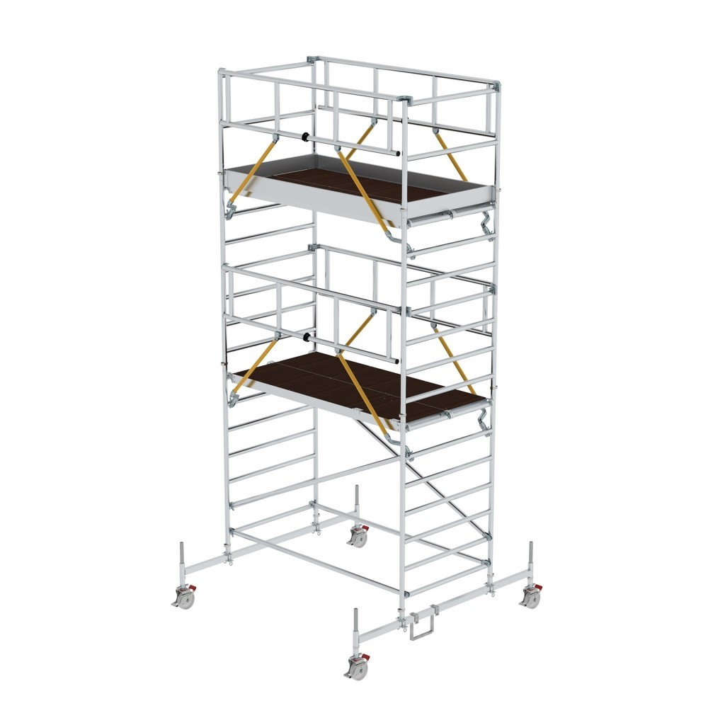 Produktabbildung: Munk Rollgerüst SG 1,35 x 2,45 m mit Fahrbalken & Doppel-Plattform Plattformhöhe 4,66 m