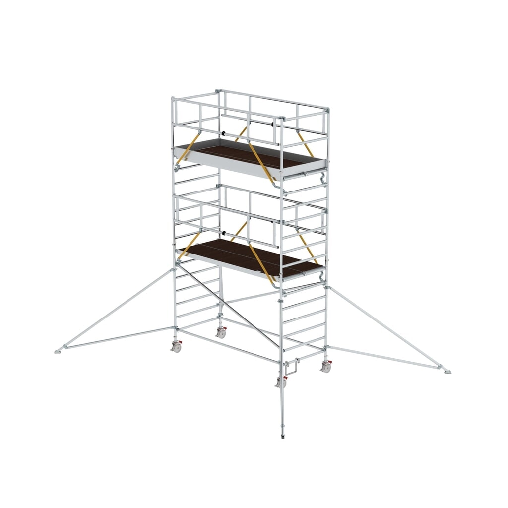 Munk Rollgerüst SG 1,35 x 3,0 m mit Ausleger & Doppel-Plattform Plattformhöhe 4,47 m Produktabbildung: Munk Rollgerüst SG 1,35 x 3,0 m mit Ausleger & Doppel-Plattform Plattformhöhe 4,47 m