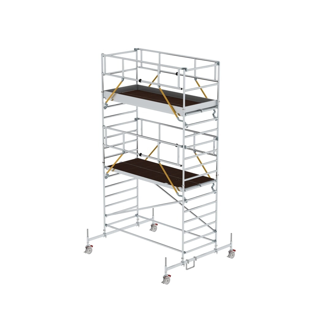 Produktabbildung: Munk Rollgerüst SG 1,35 x 3,0 m mit Fahrbalken und Doppel-Plattform Plattformhöhe 4,66 m
