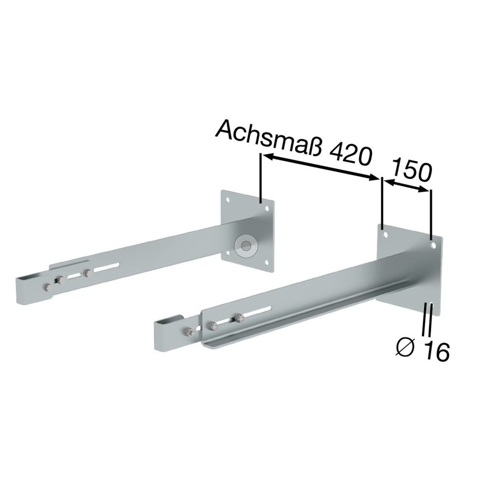 Produktabbildung Nr. 2: Munk Sonderwandhalter, starr 700-800mm, Stahl-verzinkt