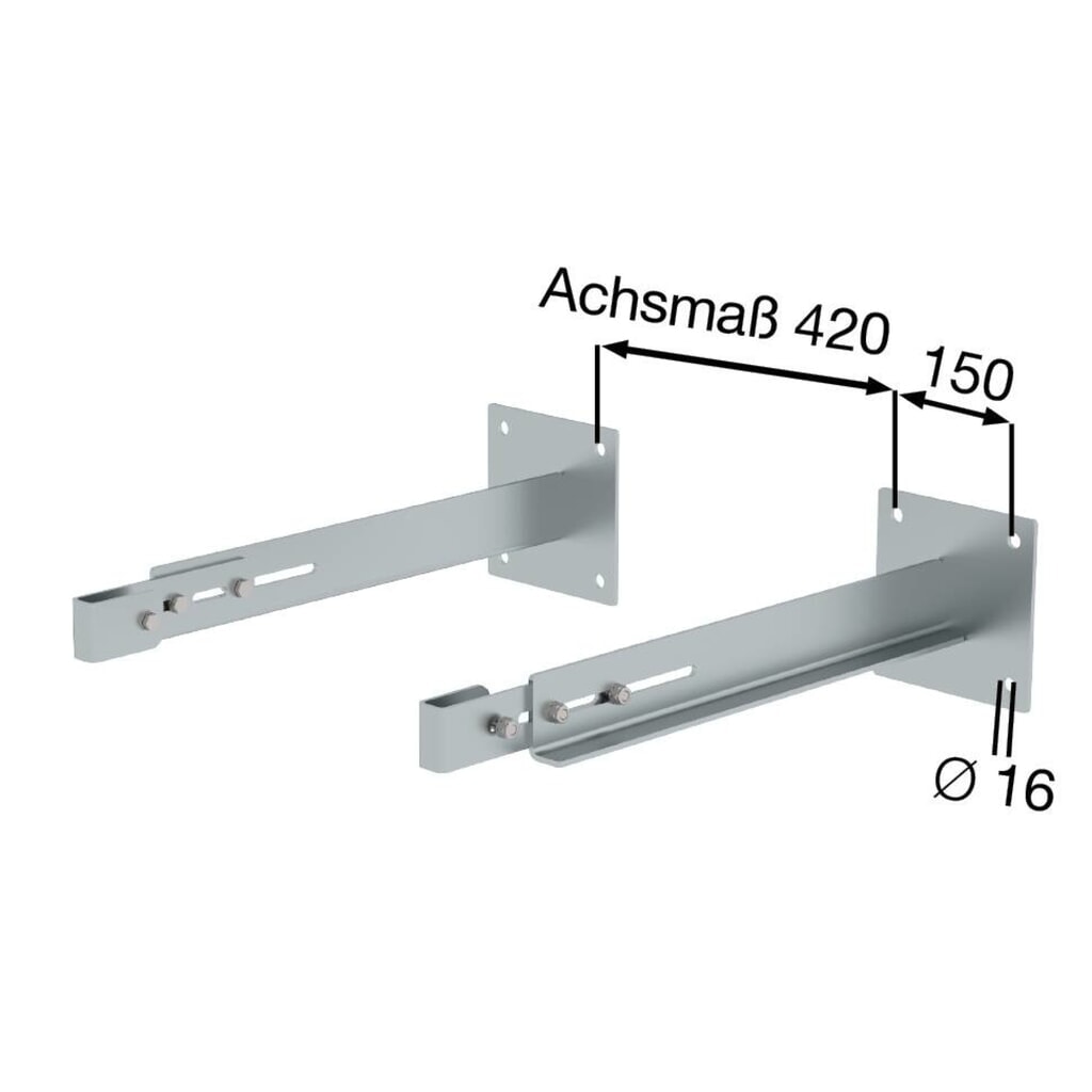 Produktabbildung Nr. 2: Munk Sonderwandhalter, starr 600-700mm, Stahl-verzinkt