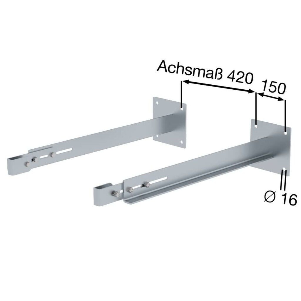 Munk Sonderwandhalter, starr 800-900mm, Stahl-verzinkt Produktabbildung Nr. 2: Munk Sonderwandhalter, starr 800-900mm, Stahl-verzinkt