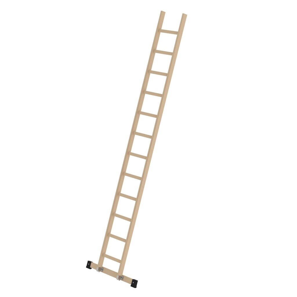 Munk Sprossen-Anlegeleiter Holz mit Traverse 12 Sprossen Produktabbildung: Munk Sprossen-Anlegeleiter Holz mit Traverse 12 Sprossen