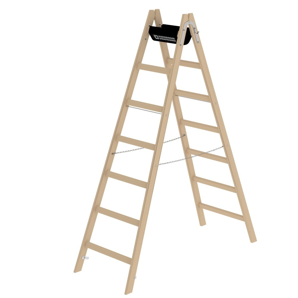 Produktabbildung Nr. 1: Munk Sprossen-Stehleiter Holz 2x7 Sprossen