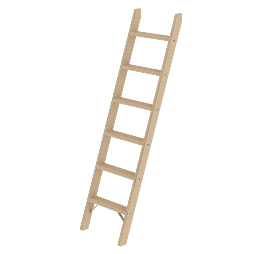 Munk Stufen-Anlegeleiter Holz ohne Traverse 6 Stufen Produktabbildung: Munk Stufen-Anlegeleiter Holz ohne Traverse 6 Stufen