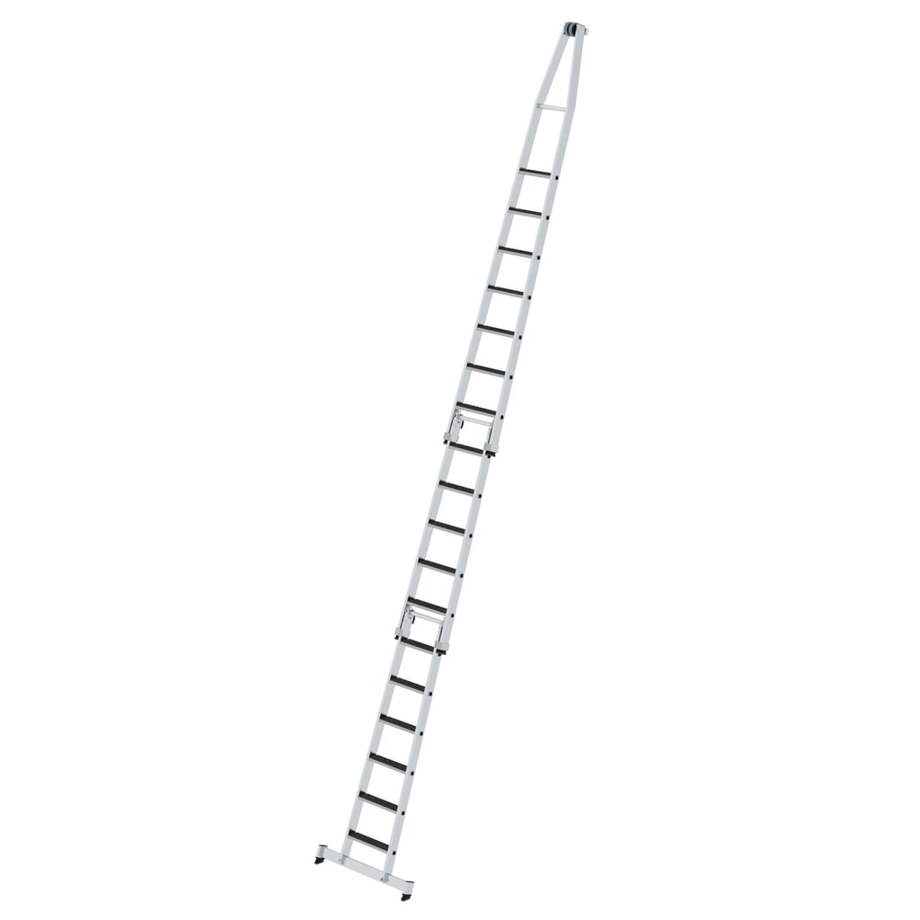 Produktabbildung: Munk Stufen-Glasreinigerleiter-Satz mit nivello®-Traverse und clip-step R13 3-teilig